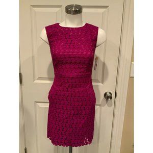 Diane Von Furstenberg Dark Pink Capreena Mini Paisley Lace Dress, Size 2 (US)